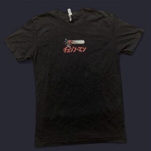 Chainsaw Man black t-shirt with red accents